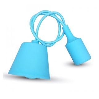 Κρεμαστό Φωτιστικό Οροφής Μονόφωτο E27 Σιλικόνης Γαλάζιο V-TAC