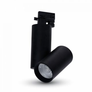 LED Μονοφασικό Φωτιστικό Ράγας 30W V-TAC Μαύρο Περιστρεφόμενο Θερμό Λευκό 3000K - 1295
