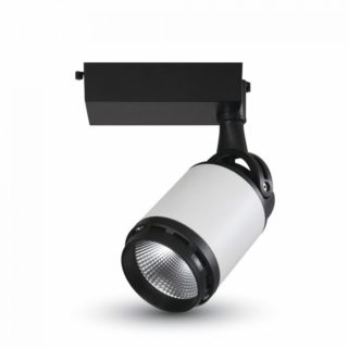 LED Μονοφασικό Φωτιστικό Ράγας 35W V-TAC Άσπρο-Μαύρο Περιστρεφόμενο Θερμό Λευκό 3000K - 1338