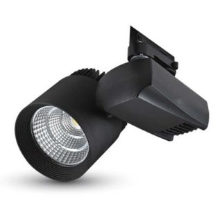 LED Φωτιστικό Ράγας 40W V-TAC Μαύρο Περιστρεφόμενο Φυσικό Λευκό 4000K - 1192