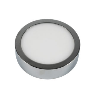 LED Πάνελ Στρογγυλό Επιφανειακό 6W V-TAC Χρώμιο Με Driver Θερμό Λευκό 3000K - 6358