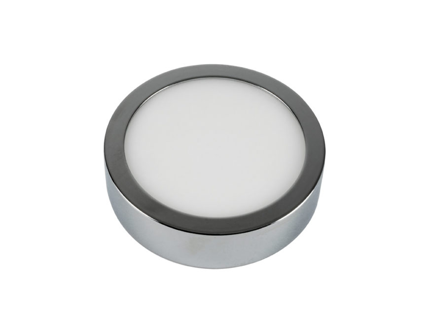 LED Πάνελ Στρογγυλό Επιφανειακό 6W V-TAC Χρώμιο Με Driver Θερμό Λευκό 3000K - 6358