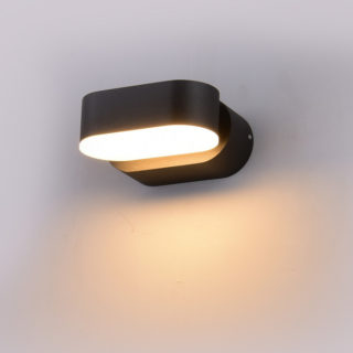 LED Φωτιστικό Τοίχου Περιστρεφόμενο 6W V-TAC Μαύρο Αδιάβροχο IP65 SMD Θερμό Λευκό 3000Κ - 8288